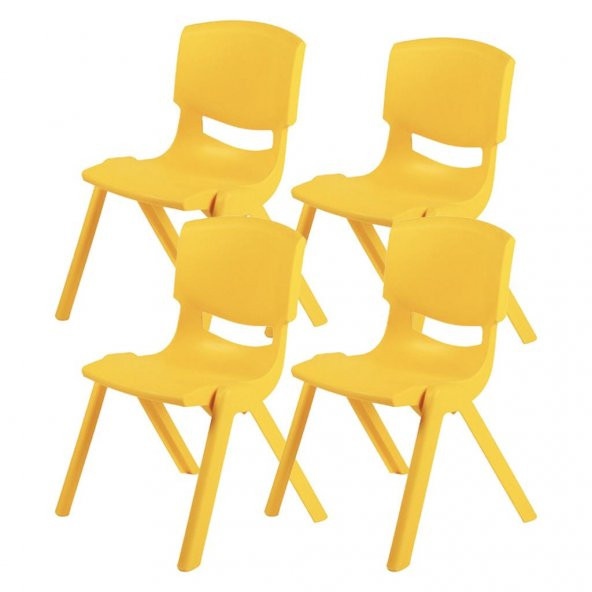 Büyük Şirin Çocuk Sandalyesi Sarı 4lü Paket 3-7 Yaş İçin