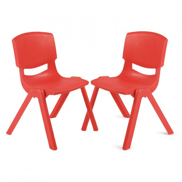 Büyük Şirin Çocuk Sandalyesi Kırmızı 2li Paket 3-7 Yaş İçin