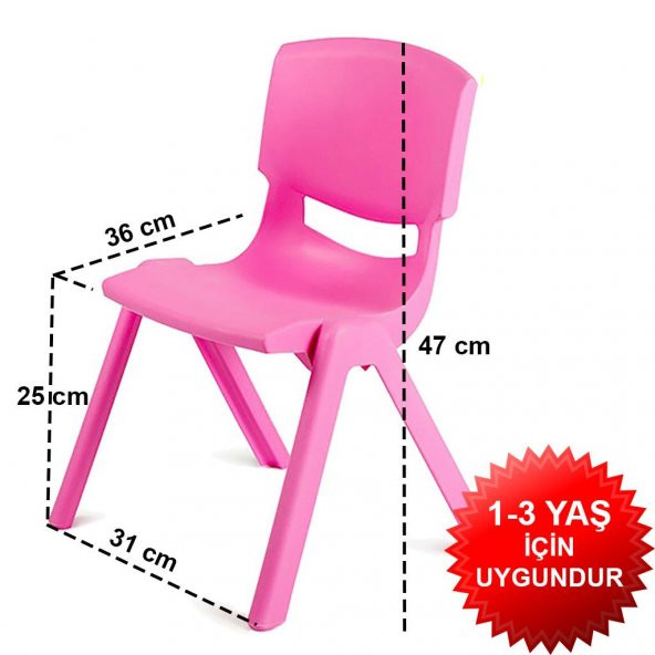 Küçük Şirin Çocuk Sandalyesi Pembe 2li Paket 1-3 Yaş İçin - 2