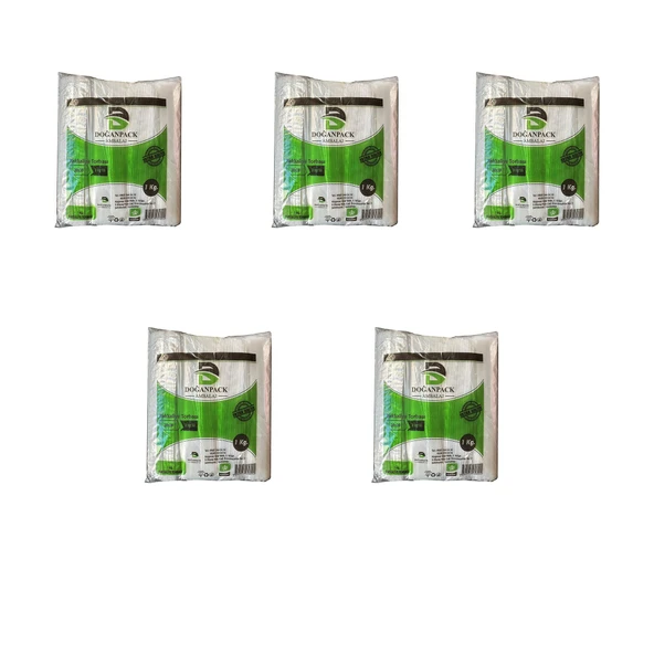 Doğanpack Şeffaf Naylon 1 lik 20x30 Cm. Bakkaliye Poşeti Torbası - 5 Kg. - 5 Paket