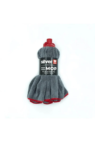 Silver Home Mikrofiber Jumbo Boy Islak Mop - 105x55 Cm. - Yedek Mop Paspas Ucu Başlığı - 5 Adet - 4