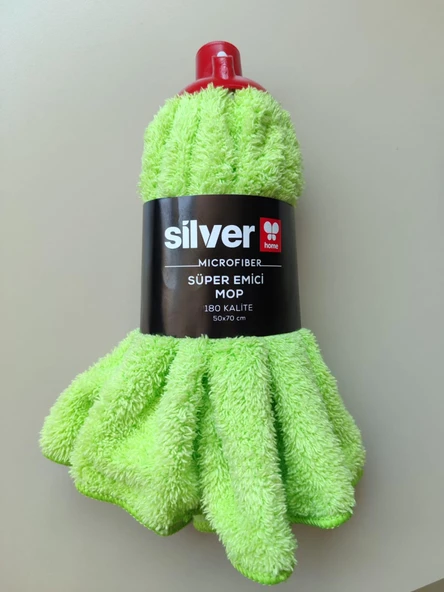 Silver Home Mikrofiber Jumbo Boy Islak Mop - 105x55 Cm. - Yedek Mop Paspas Ucu Başlığı - 5 Adet - 3
