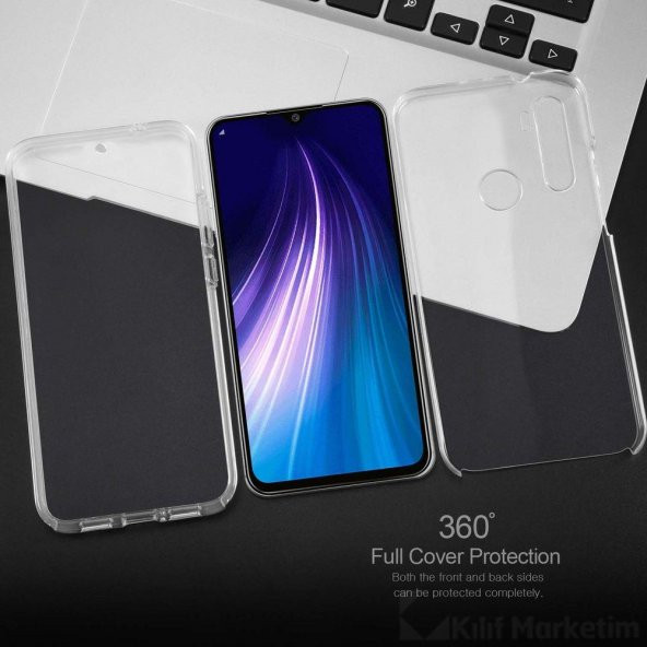 Samsung Galaxy A11 360 Derece Şeffaf Silikon Kılıf Komple Koruma - 4