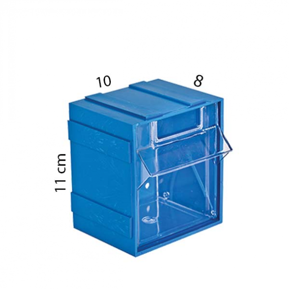 Çekmeceli Kutu Plastik MS-1 Öne Yatay Çekmeceli 100*80*110 mm