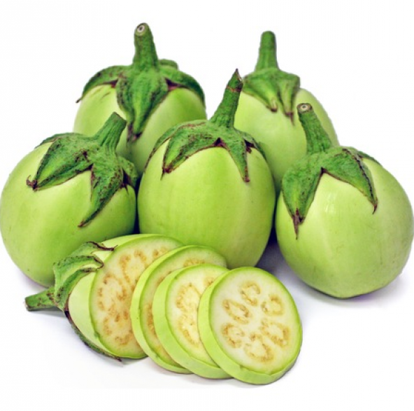 Yeşil Elma Patlıcan Tohumu Ekim Seti 5 Tohum +Saksı+Toprak+Süpriz