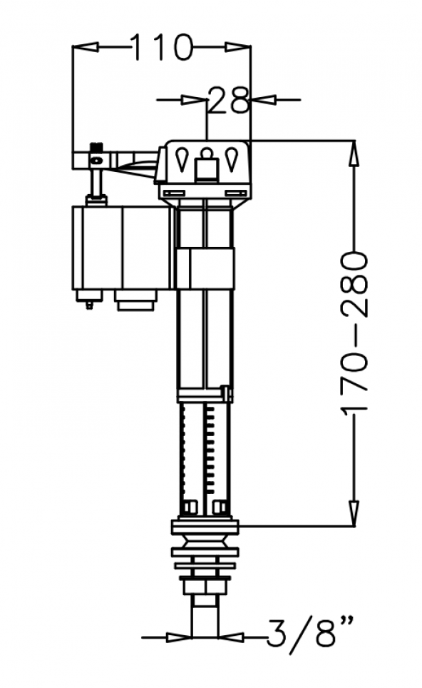 Japar Teleskopik Flatör 3/8 - 2