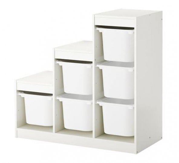 Banyo Rafı Deterjan Şampuan Havlu Dolabı Trofast Portatif Dolap - 4