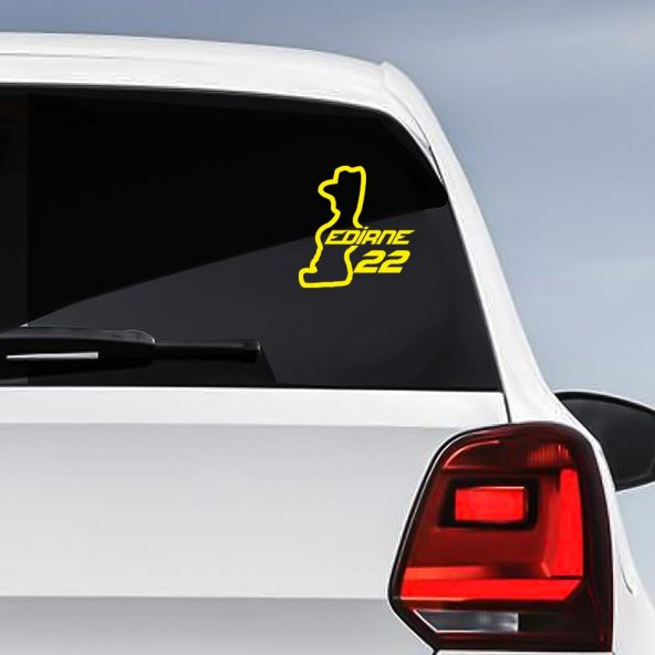 Edirne İli 22 Plaka Kodu Memleket Yarış Pisti Sticker - Oto Araba Etiket, Aksesuar, Tuning - 7