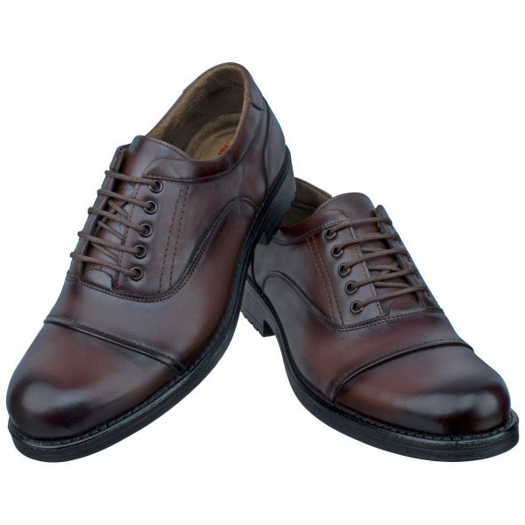 Kahverengi Dikiş Detaylı Bağcıklı Klasik Erkek Ayakkabı
