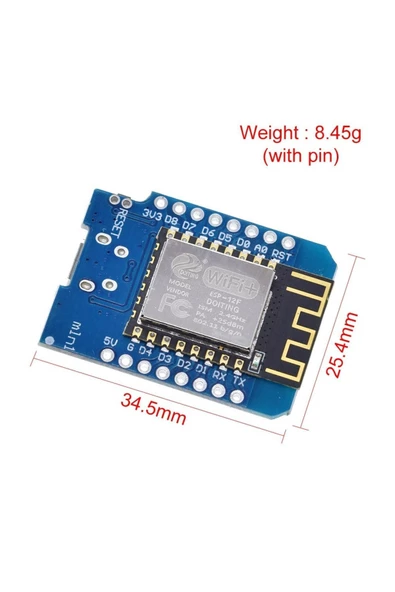 ESP8266 ESP-12F WeMos D1 Mini WiFi Geliştirme Kartı - IoT Projeleri için Kompakt Çözüm - 5