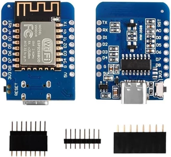 ESP8266 ESP-12F WeMos D1 Mini WiFi Geliştirme Kartı - IoT Projeleri için Kompakt Çözüm