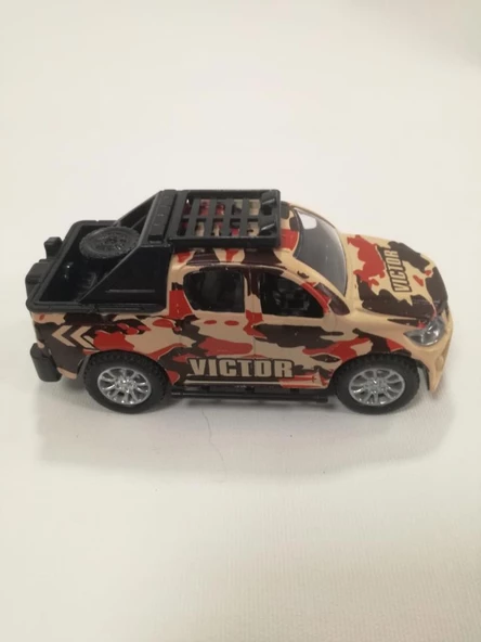 Fast Racer High Simulation Metal Çek Bırak Askeri Araba K137A25K - 3