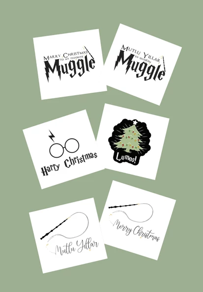 Mini Things Art Harry Potter Temalı Christmas-Yeni Yıl Tebrik Kartı - 6