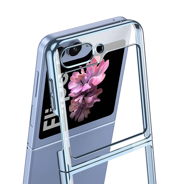 Samsung Galaxy Z Flip 6 Kılıf Full Camlı Şeffaf Kapak - 7