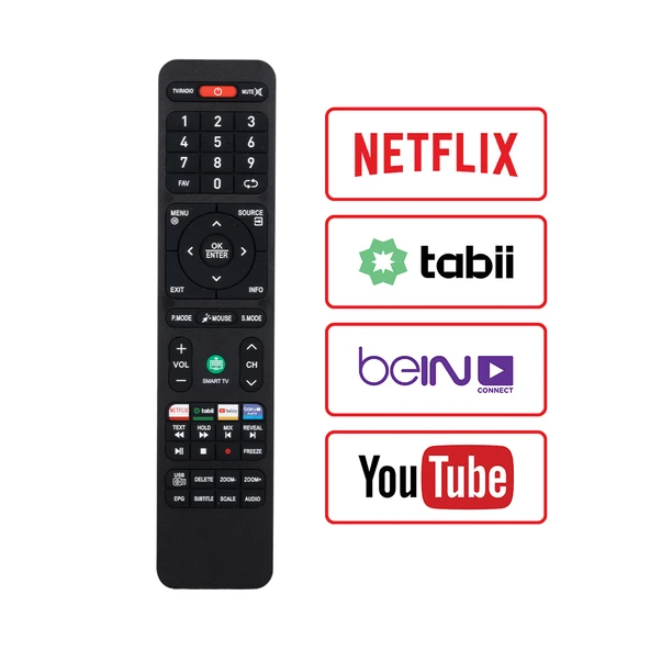 WEKO KL ONVO-SABA-NORDMENDE-MORIO BEIN - TABII- NETFLIX- YOUTUBE TUŞLU ANDROID SMART LCD TV KUMANDA