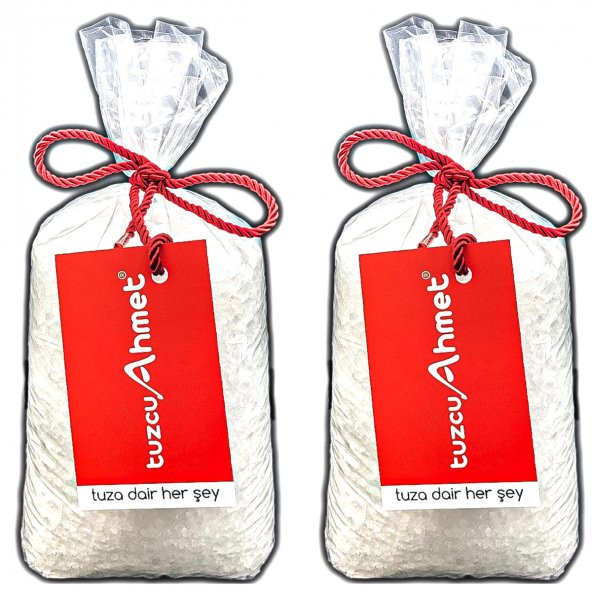 Tuzcu Ahmet  2 Adet 1 Kg İri Kaneli Kristal Kaya Tuzu Kırmızı Etiket