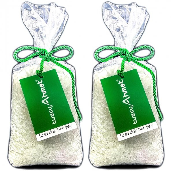 Tuzcu Ahmet 2 adet 1 kg iri taneli kristal çankırı kaya tuzu yeşil etiket