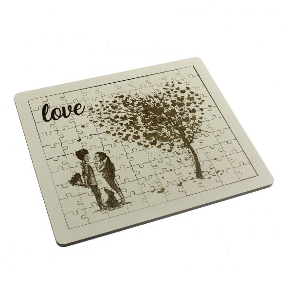 21x24cm 100 Parça Ahşap Puzzle Yap-Boz Love Sevgiliye ürün görseli 1