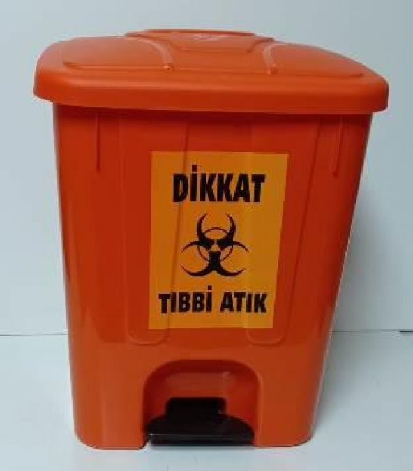 Tıbbi Atık Kovası 25 Lt Köşeli Pedallı - 6