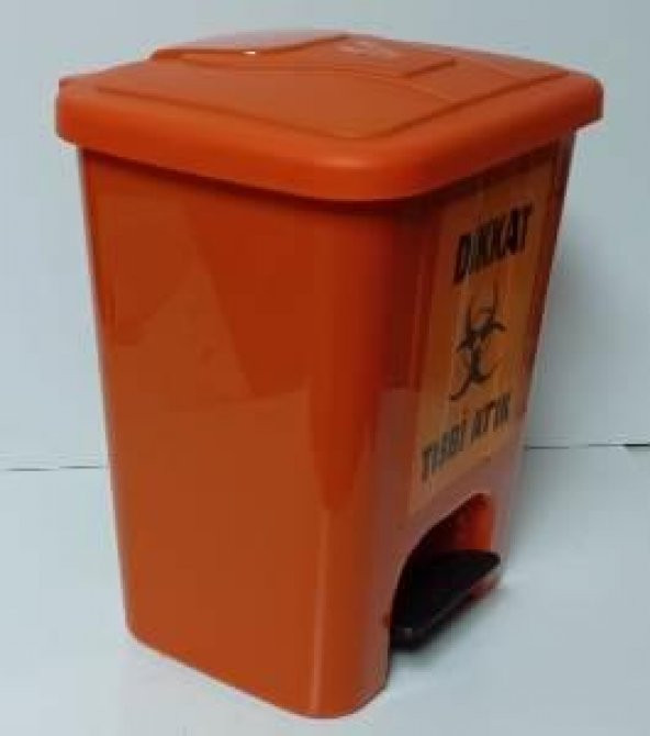 Tıbbi Atık Kovası 40 lt Köşeli Pedallı - 2
