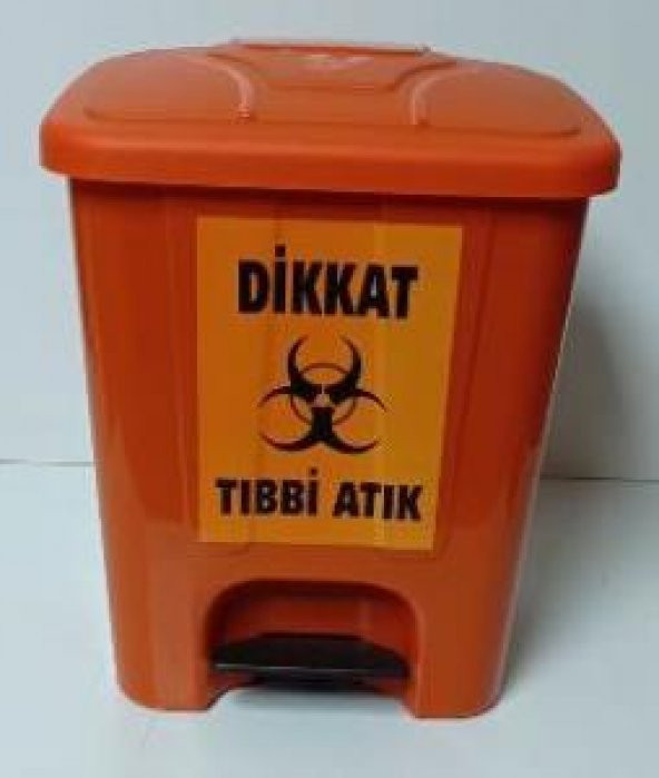 Tıbbi Atık Kovası 40 lt Köşeli Pedallı - 6