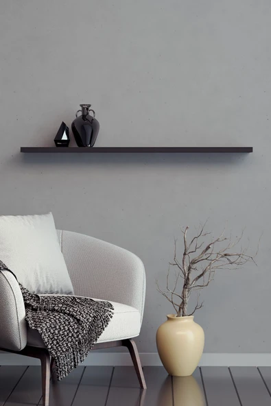 yankı-byeg 80 Cm Mat Siyah Mdf Uçan Duvar Rafı Gizli Bağlantı Kitaplık ürün görseli