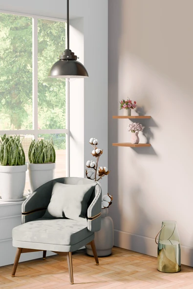 yankı-byeg 20 Cm 2li Safir Meşe Mdf Uçan Duvar Rafı Gizli Bağlantı Çiçeklik ürün görseli