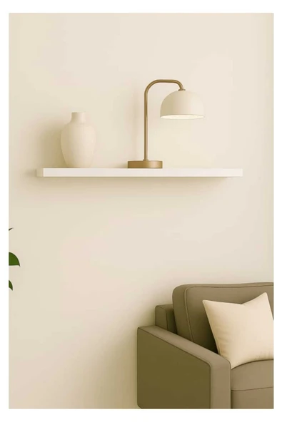 yankı-byeg 50 Cm Mat Beyaz Mdf Uçan Duvar Rafı Gizli Bağlantı Kitaplık ürün görseli