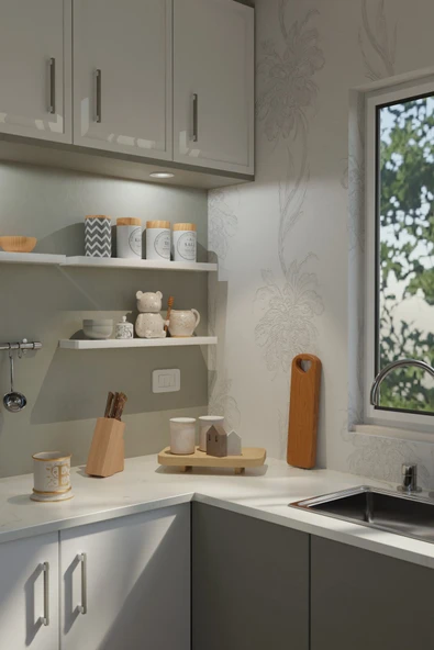 yankı-byeg 60 Cm Beyaz Mdf Uçan Duvar Rafı Gizli Bağlantı Kitaplık - Resim 3