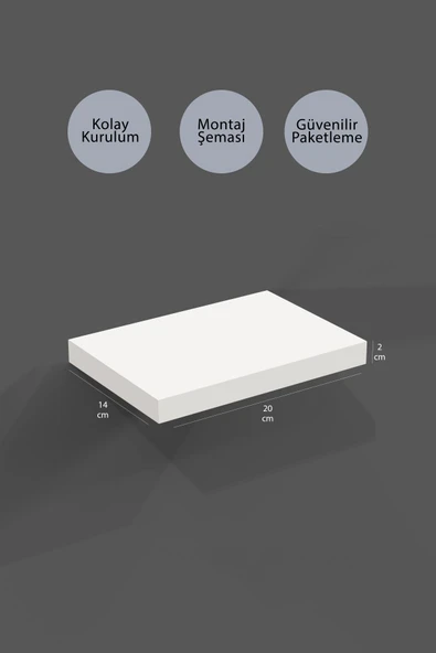 yankı-byeg 20 Cm 2li Mat Beyaz Mdf Uçan Mini Duvar Rafı Gizli Bağlantı Çiçeklik - Resim 2