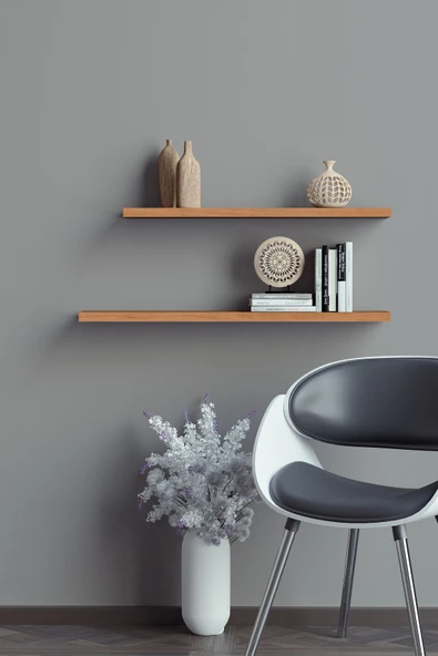 yankı-byeg 50 Cm 60 Cm 2li Safir Meşe Uçan Duvar Rafı Gizli Bağlantı Kitaplık ürün görseli