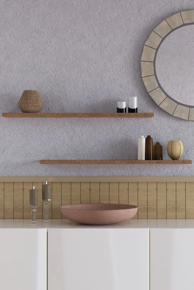 yankı-byeg 70 Cm 2li Safir Meşe Mdf Uçan Duvar Rafı Gizli Bağlantı Kitaplık ürün görseli