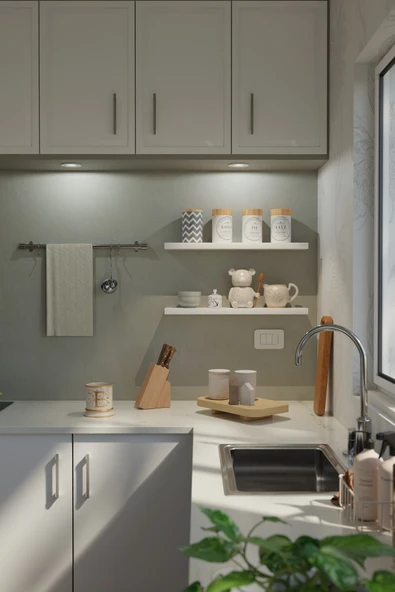 yankı-byeg 60 Cm 2li Mat Beyaz Mdf Uçan Duvar Rafı Gizli Bağlantı Kitaplık ürün görseli