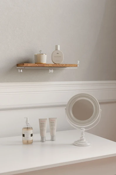 yankı-byeg 30 Cm Safir Meşe Mdf Uçan Duvar Rafı Gizli Bağlantı Kitaplık ürün görseli