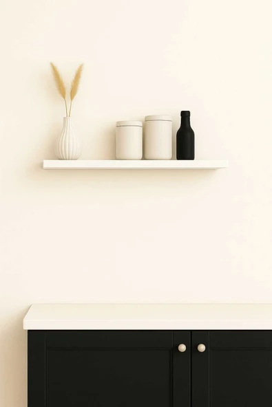 yankı-byeg 40 Cm Beyaz Mdf Uçan Duvar Rafı Gizli Bağlantı Kitaplık ürün görseli