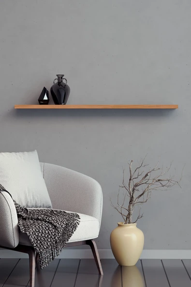 yankı-byeg 80 Cm Safir Meşe Mdf Uçan Duvar Rafı Gizli Bağlantı Kitaplık ürün görseli