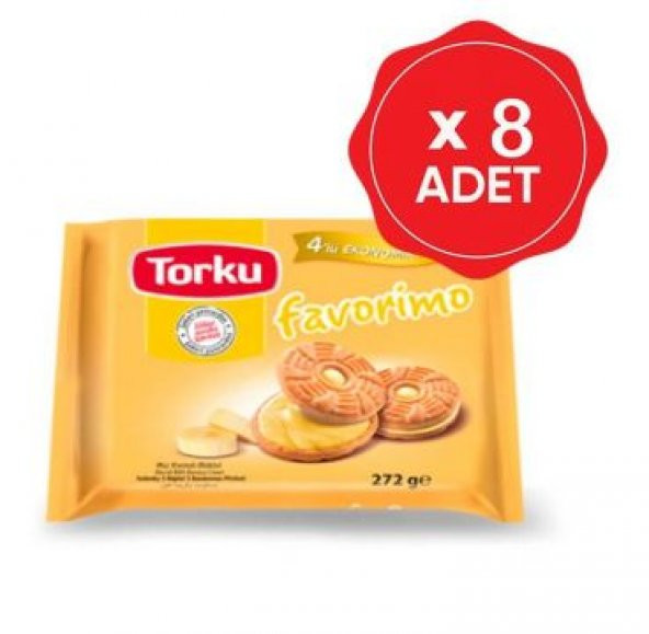 Torku Favorimo Muz Kremalı Bisküvi 244 Gr x 8 Adet - 1