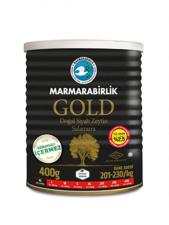 Marmara Birlik Zeytin Gold (XL) 400 G Teneke