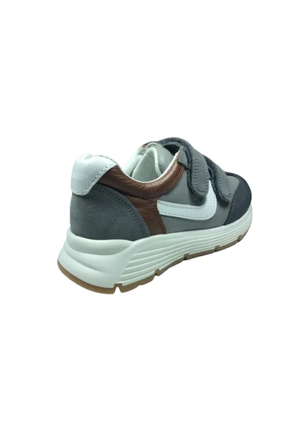 OrtopedikAL 1037 Erkek Çocuk Spor Ayakkabı Gri Cırtlı %100 Deri - 4