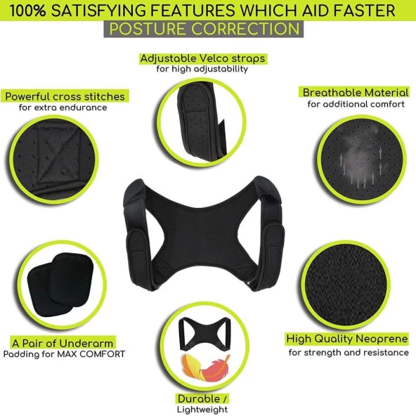 Erkek Kadın Dik Duruş Yeleği Kamburluk Önleyici Sırt Korsesi - Resim 5