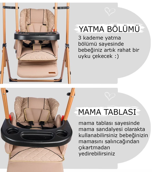 Baby Home 850 Cup Mama Sandalyesi Salıncak Bebek Çocuk Salıncağı - 4