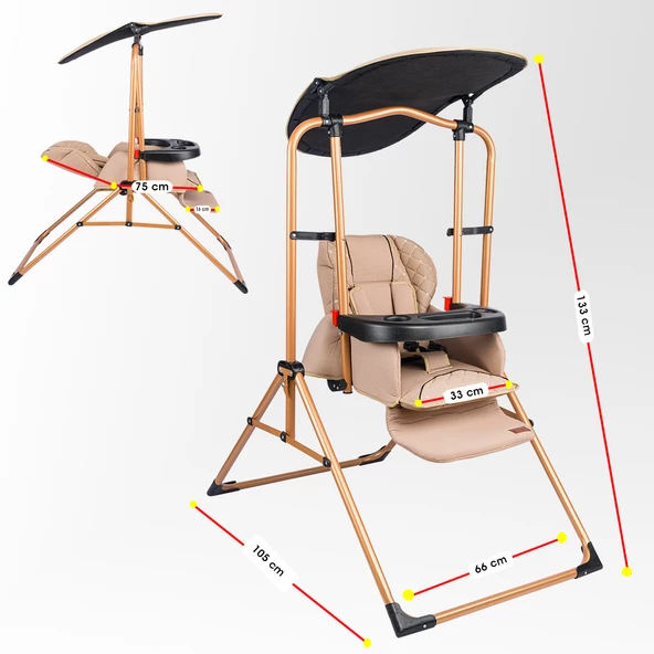 Baby Home 850 Cup Mama Sandalyesi Salıncak Bebek Çocuk Salıncağı - 9