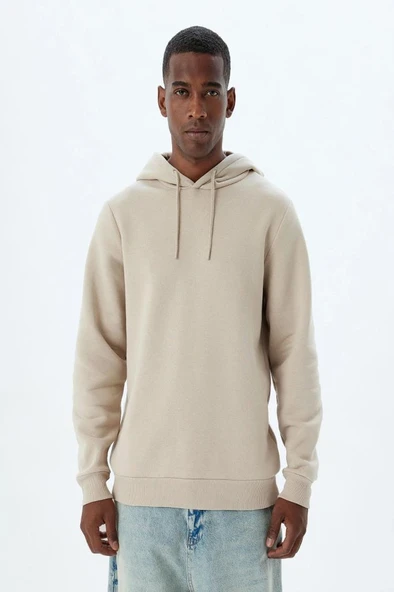 Koton Kapşonlu Sweatshirt Basic Pamuk Karışımlı - Resim 3