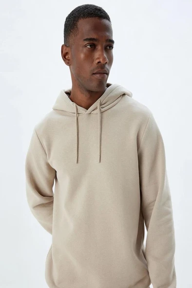 Koton Kapşonlu Sweatshirt Basic Pamuk Karışımlı - Resim 2