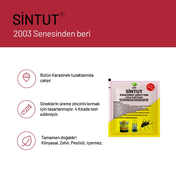 Sintut Kara Sinek Çekici Yem, 3Kg. - 2
