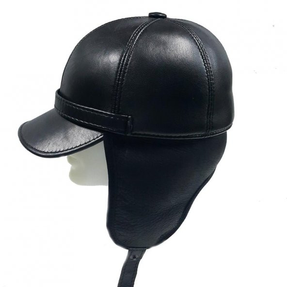 deri Kulaklıklı Erkek Kürklü Şapka Siperli - 3