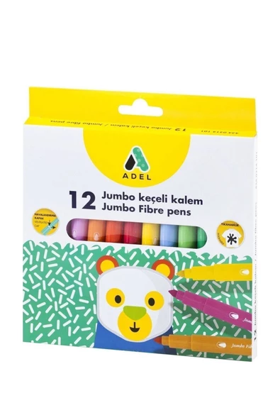 Jumbo Keçeli Kalem 12 Renk