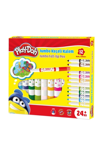 PLAY-DOH JUMBO KEÇELİ KALEM 6MM 12 Lİ - 2