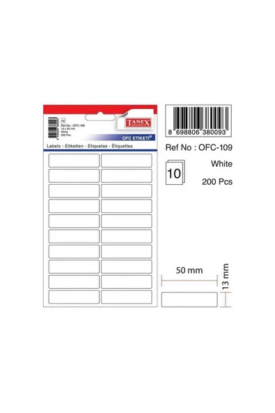 OFC-109 BEYAZ OFİS ETİKETİ 10 AD - 2