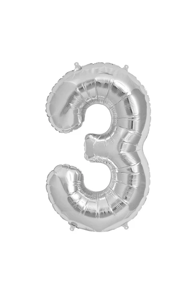 Folyo Balon Sayı 75cm Gümüş - 4